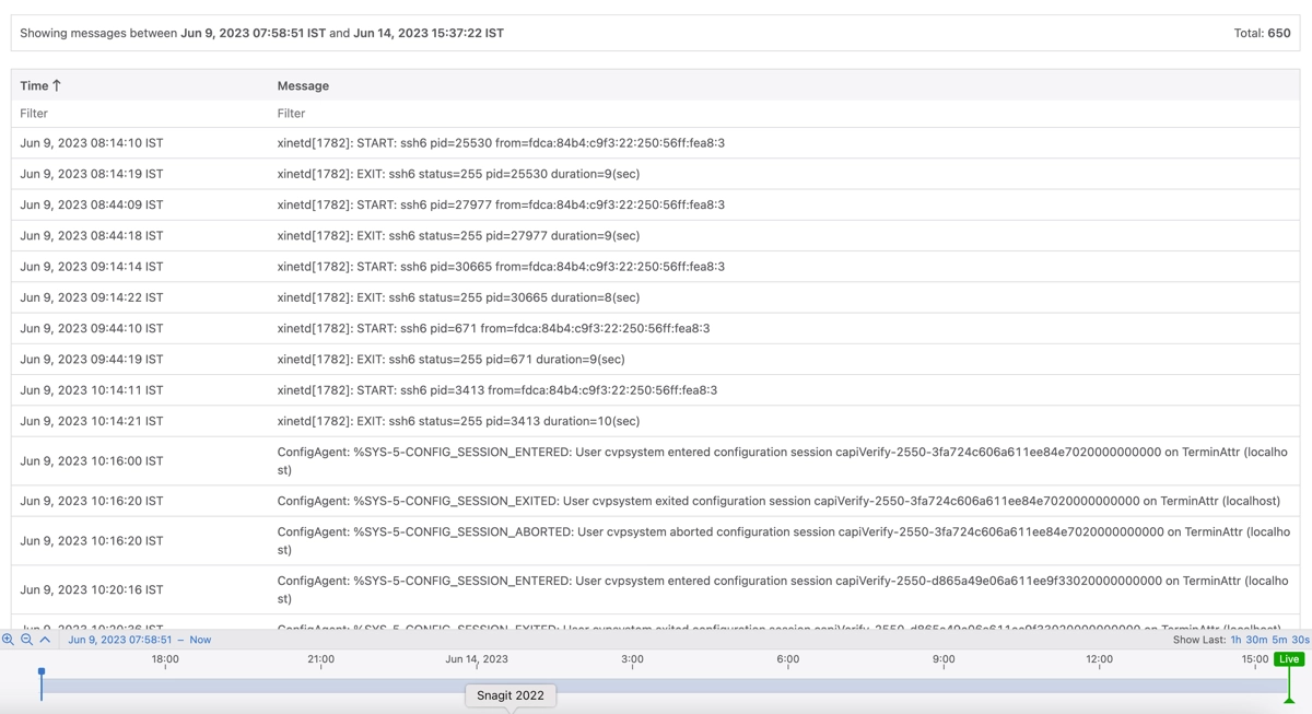 Syslog | Arista CloudVision 2025.1 Help Center